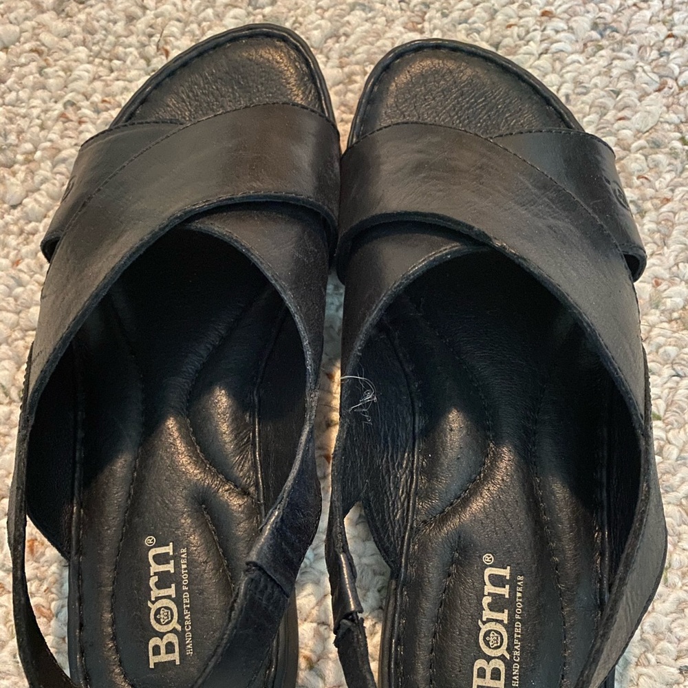 Born Black all leather Sandals